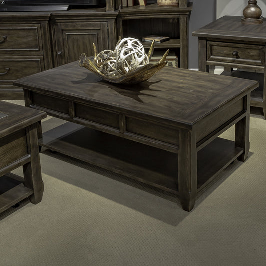 Paradise Valley - Lift Top Cocktail Table - Dark Brown - Hornell Furniture Outlet