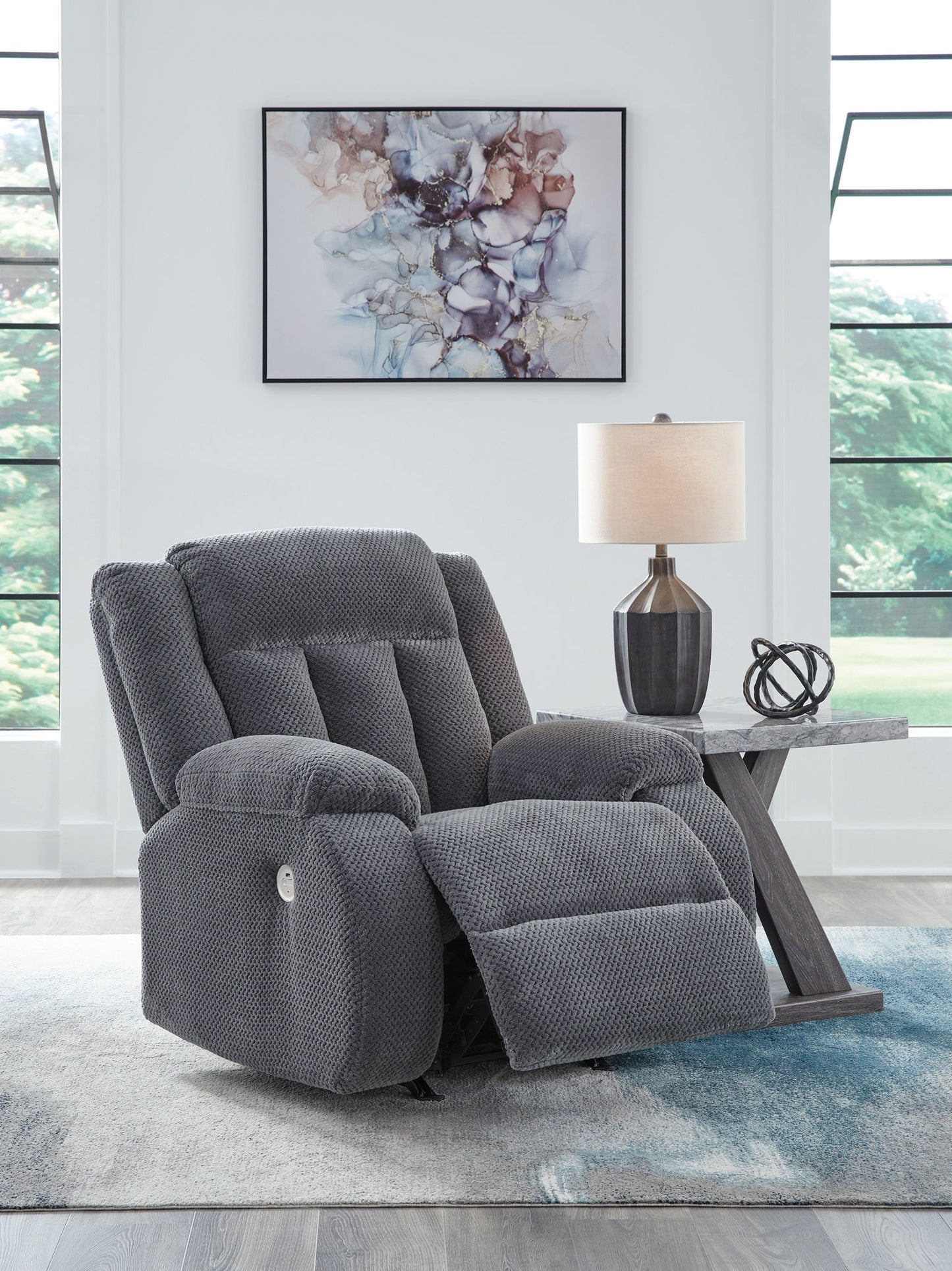 Observation - Steel - Power Rocker Recliner - Hornell Furniture Outlet