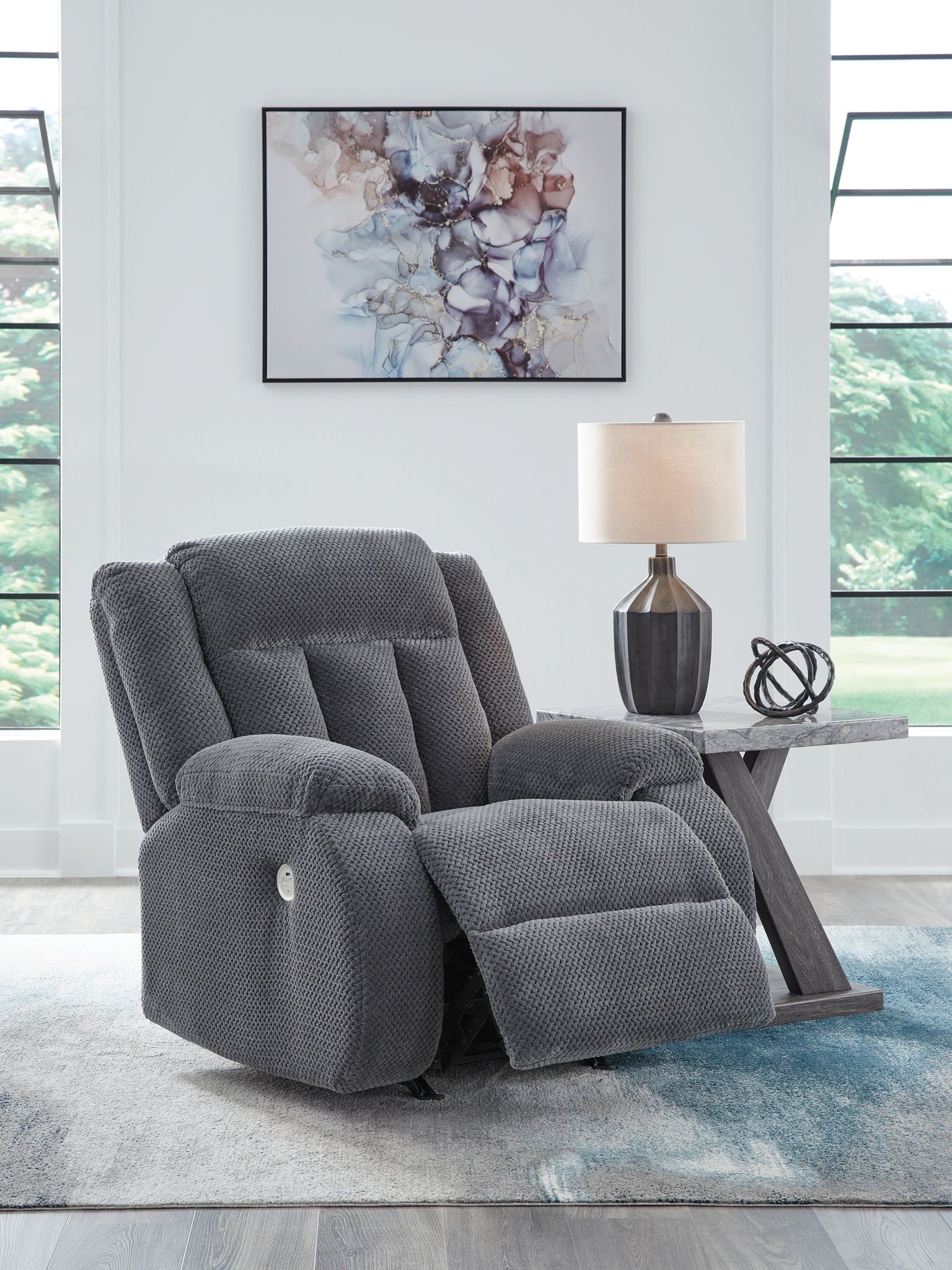 Observation - Steel - Power Rocker Recliner - Hornell Furniture Outlet