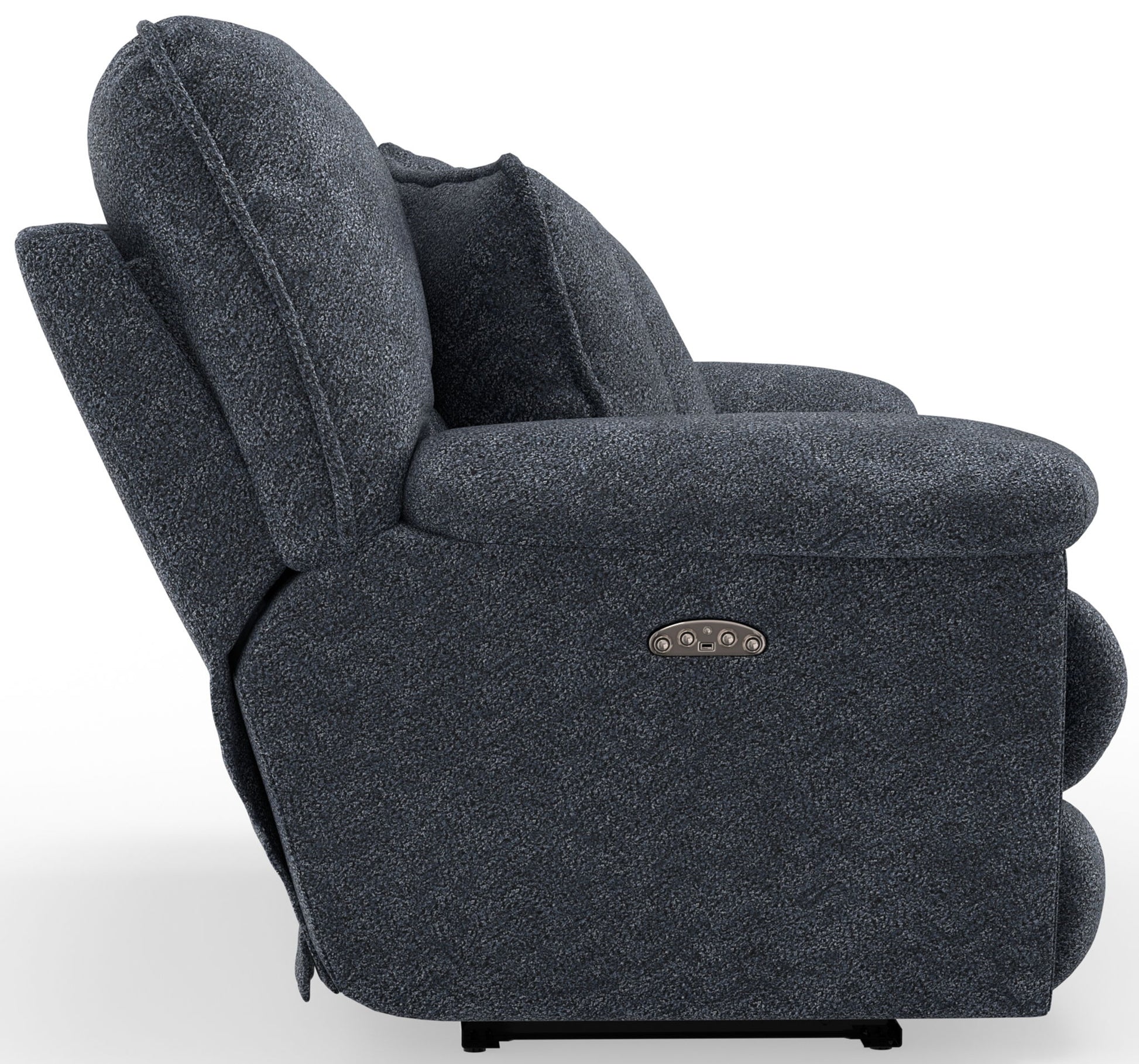 Paxon - Deep Seat Power Reclining Loveseat With Power Adjustable Headrest - Smoke - Hornell Furniture Outlet