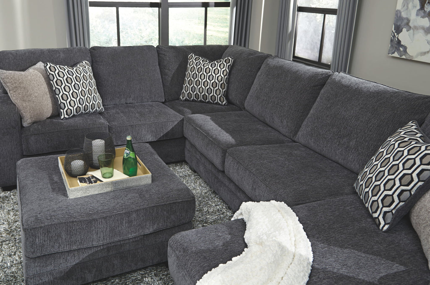 Tracling - Slate - Oversized Accent Ottoman - Hornell Furniture Outlet