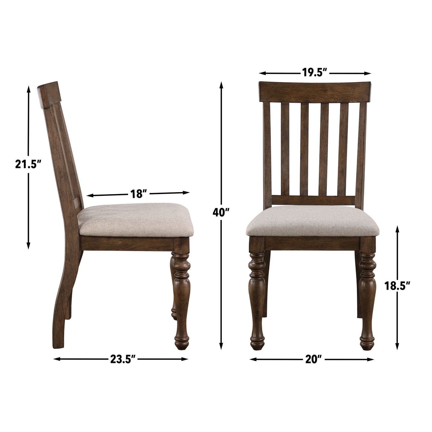 Joanna - Side Chair (Set of 2) - Brown - Hornell Furniture Outlet