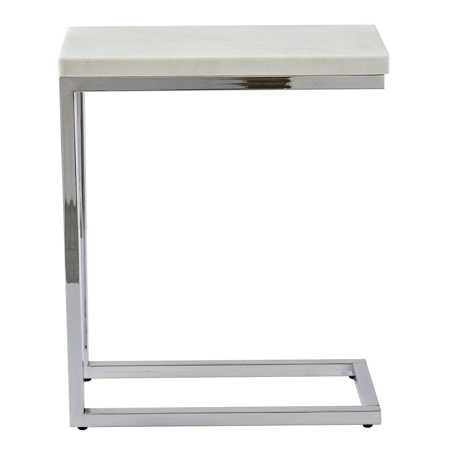 Echo - White Marble Top Chairside Table - White - Hornell Furniture Outlet