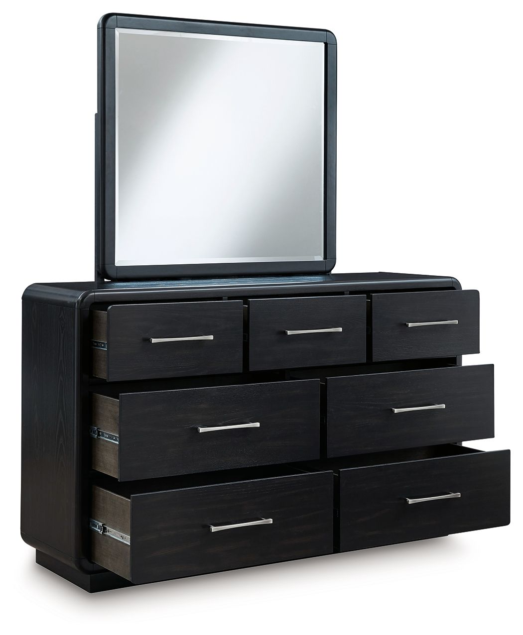 Rowanbeck - Black - Dresser And Mirror - Hornell Furniture Outlet
