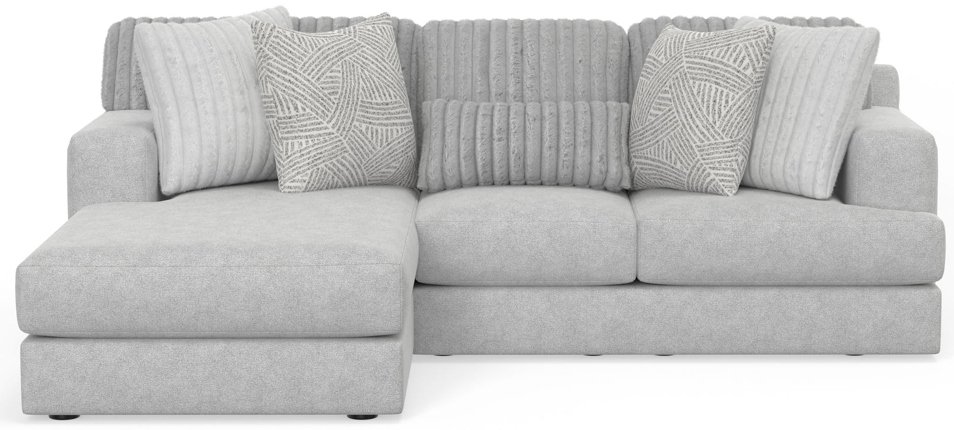 Logan - Upholstered Sectional With Comfort Coil Seating And Accent Pillows Included - Hornell Furniture Outlet