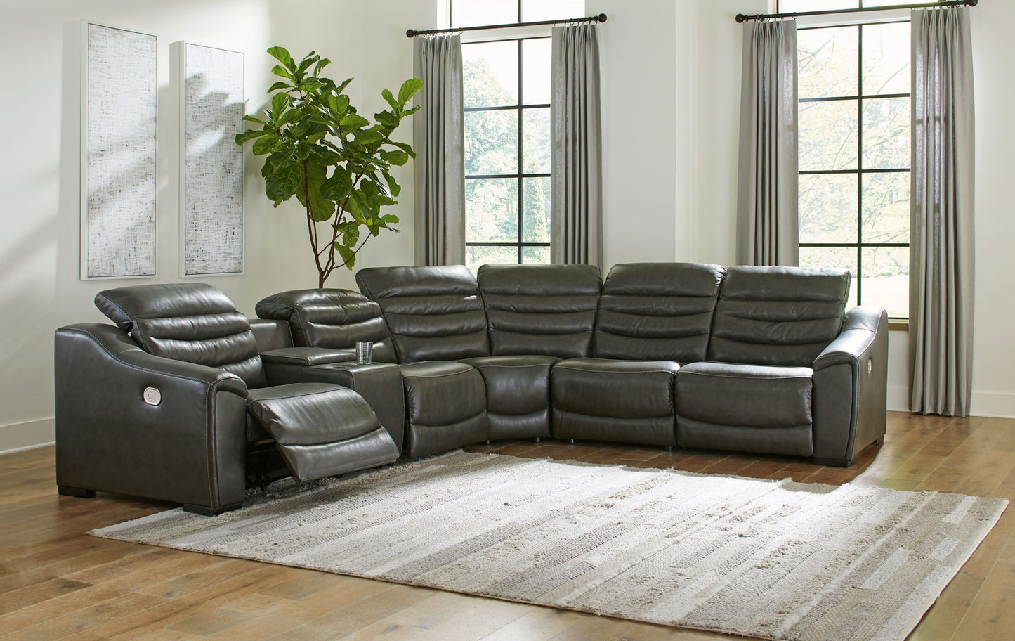 Center Line - Power Recliner Sectional - Hornell Furniture Outlet