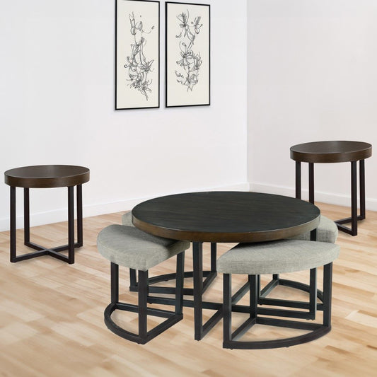 Yukon - 3 Piece Table Set - Brown - Hornell Furniture Outlet