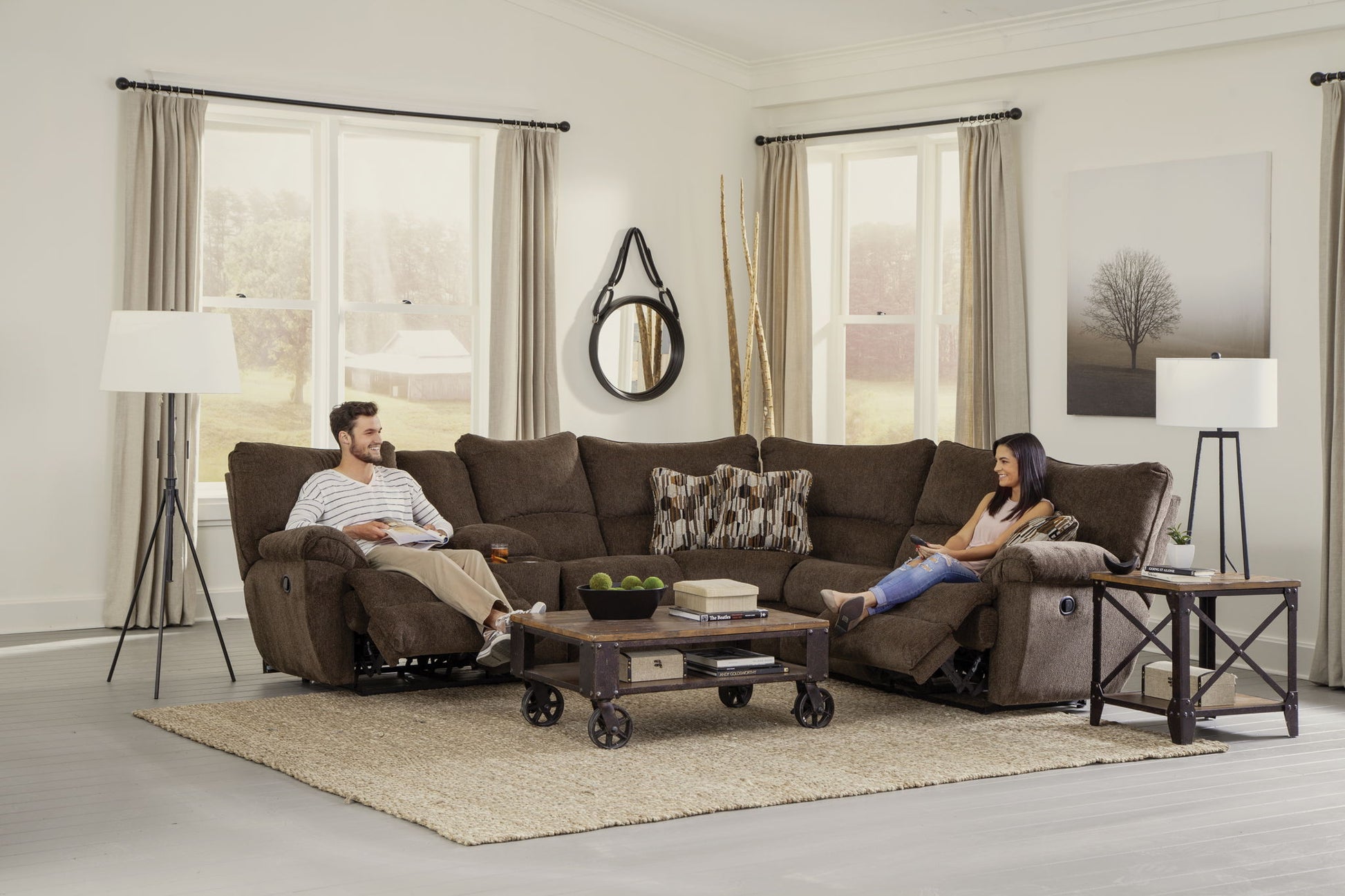 Elliott - Reclining Sectional - Hornell Furniture Outlet