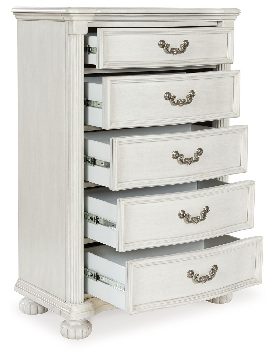 Montelaine - Antique White - Five Drawer Chest - Hornell Furniture Outlet