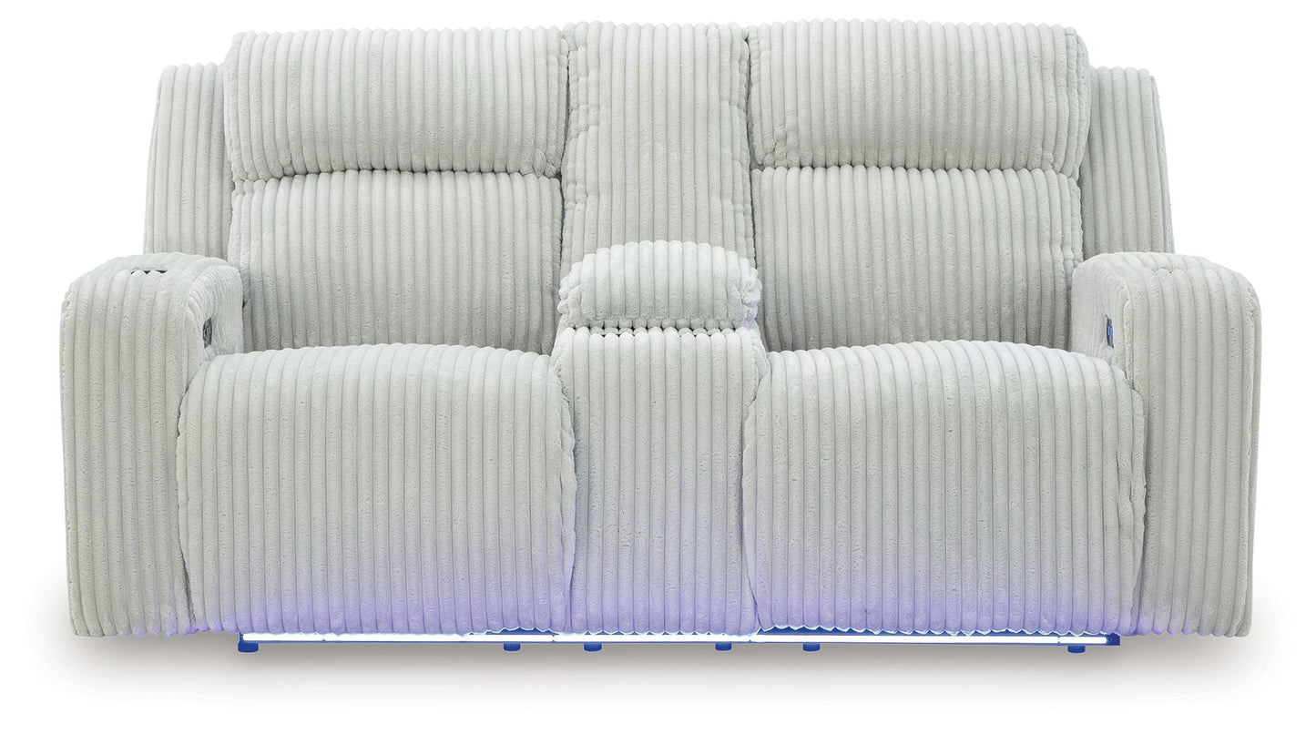 Forest Lake - Power Reclining Loveseat With Console / Adj Headrest - Hornell Furniture Outlet