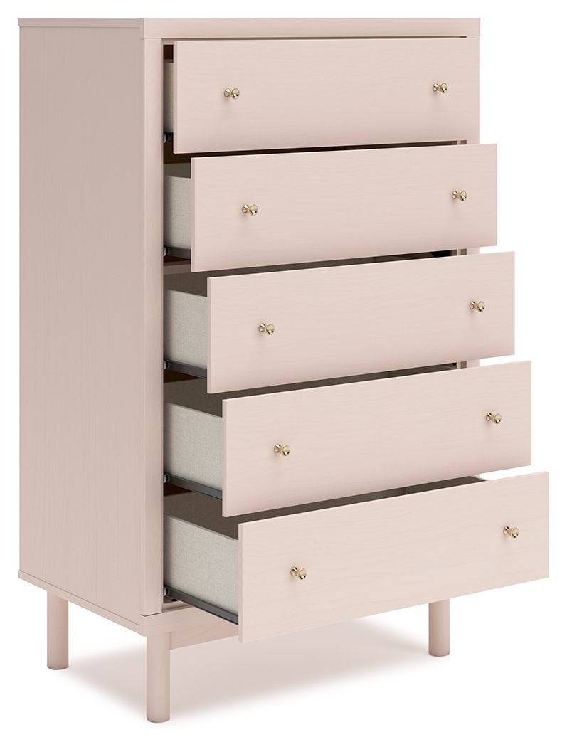 Wistenpine - Blush - Five Drawer Chest - Hornell Furniture Outlet
