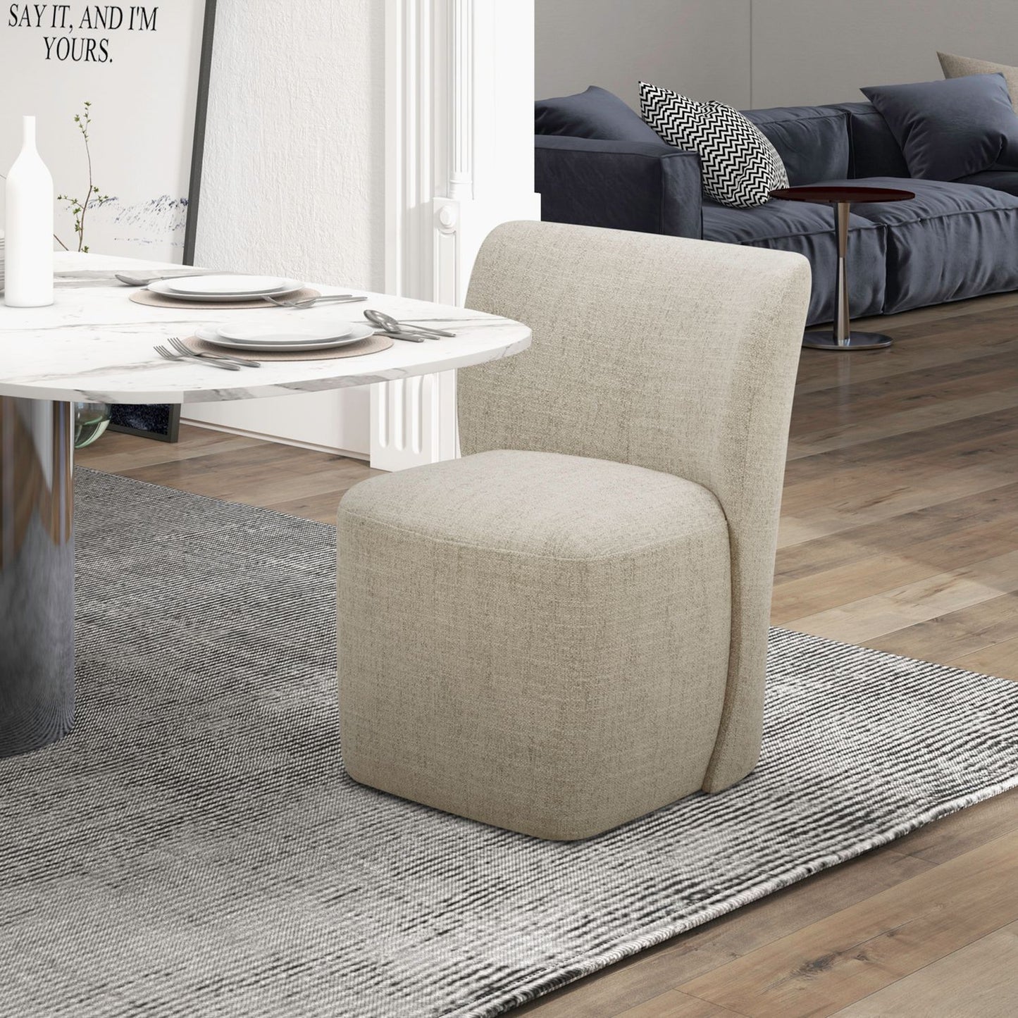 Accent Dining - Dining Chair With Casters Accent - Hornell Furniture Outlet