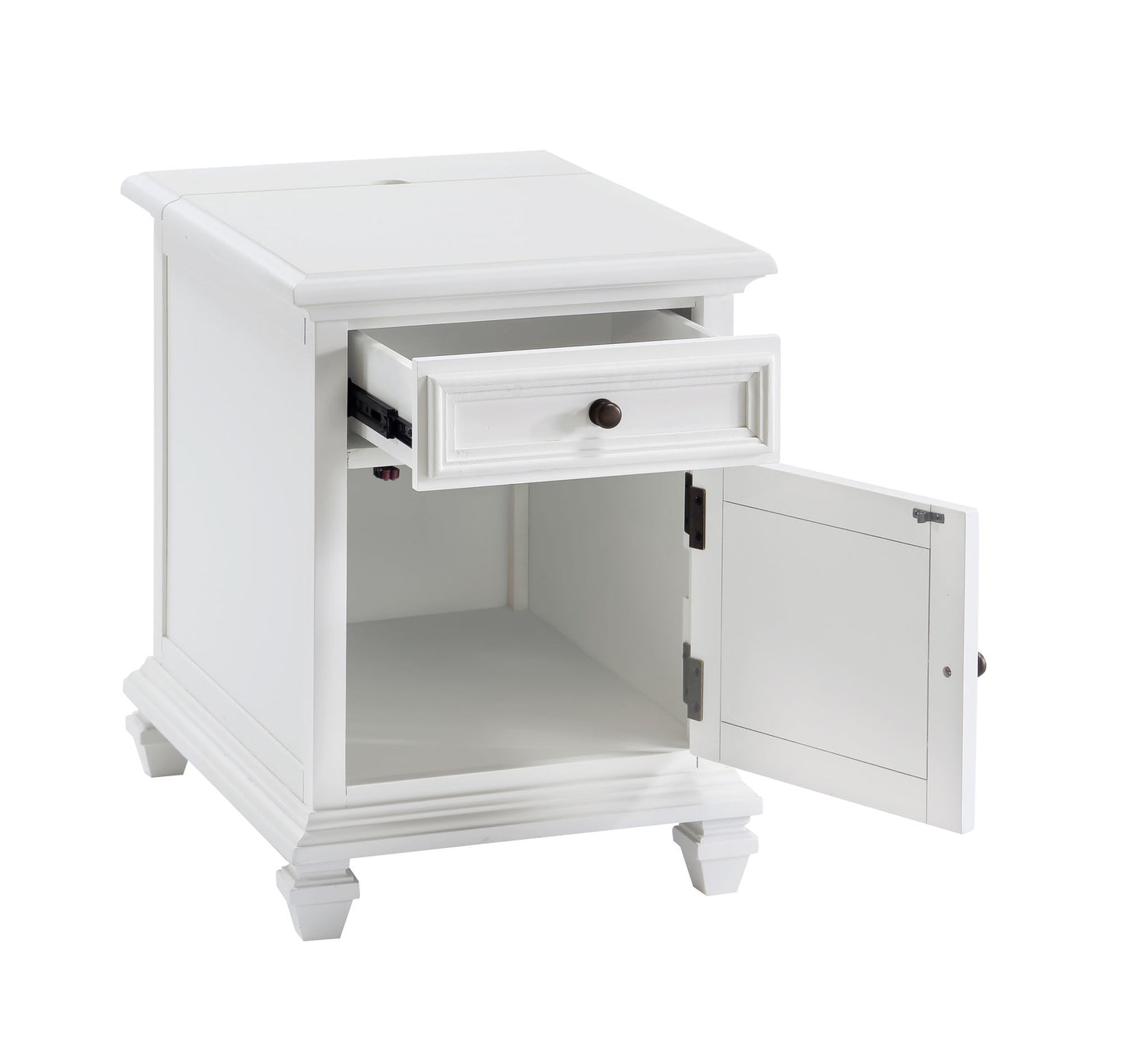 Charlestown - Storage End With USB - White - Hornell Furniture Outlet