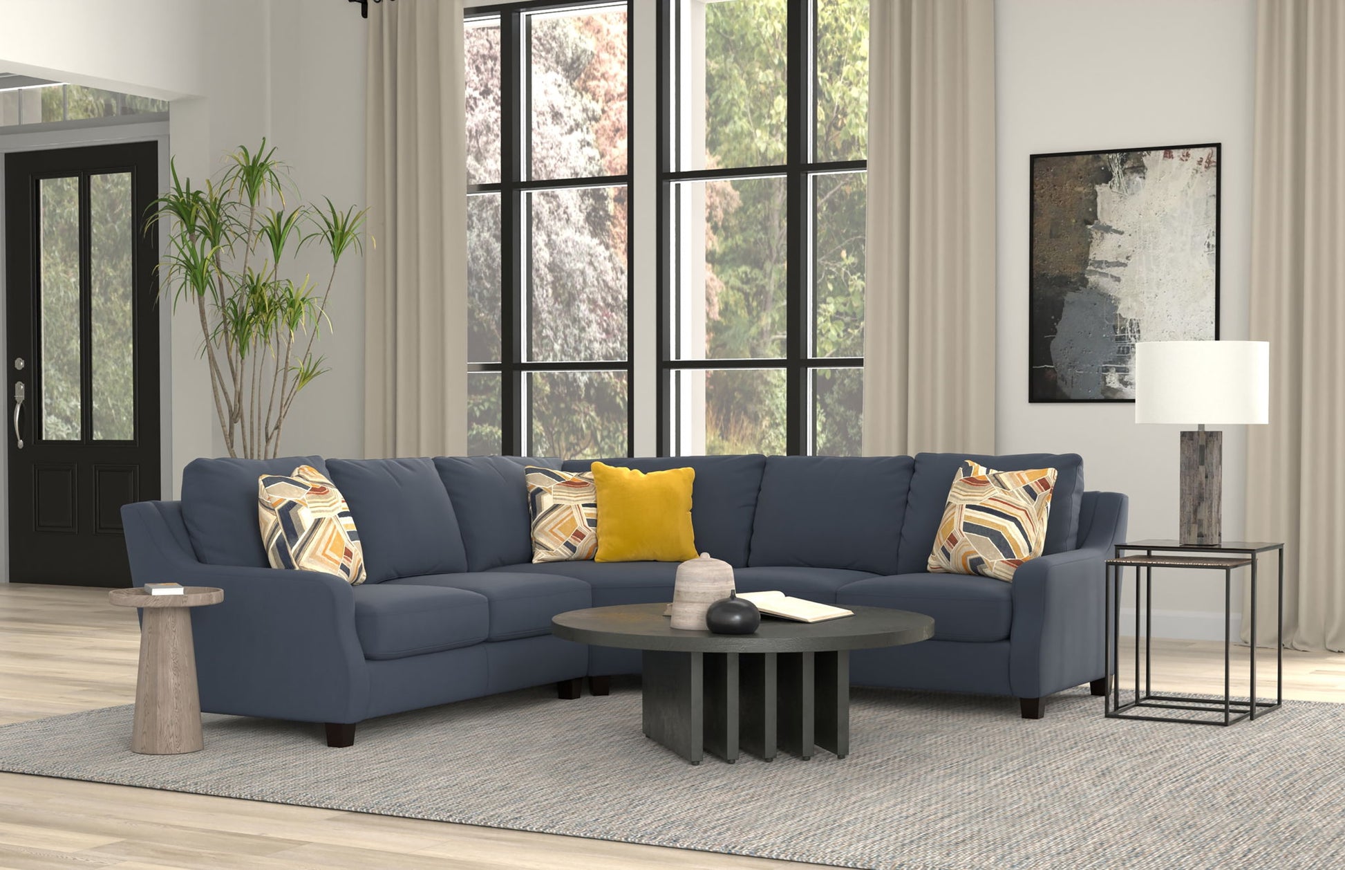 Foley - Sectional With Comfort Coil Seating And 4 Included Accent Pillows - Hornell Furniture Outlet