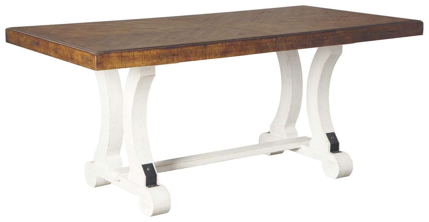 Valebeck - White / Brown - Rectangular Dining Room Table - Hornell Furniture Outlet