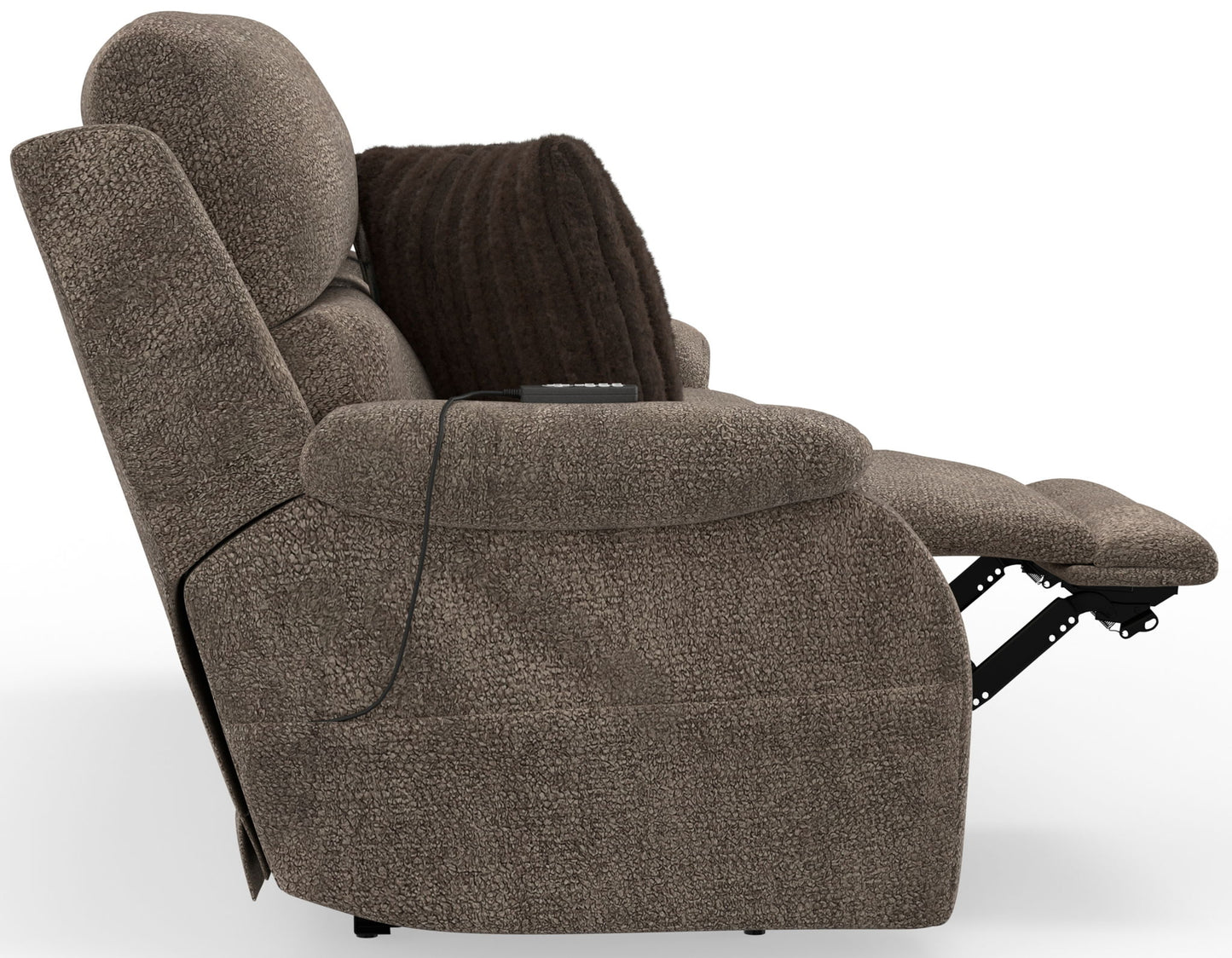 Joya - Zero Gravity Power Reclining Sofa With Power Adjustable Headrest And CR3 Heat/Massage/Lumbar - Mushroom - Hornell Furniture Outlet