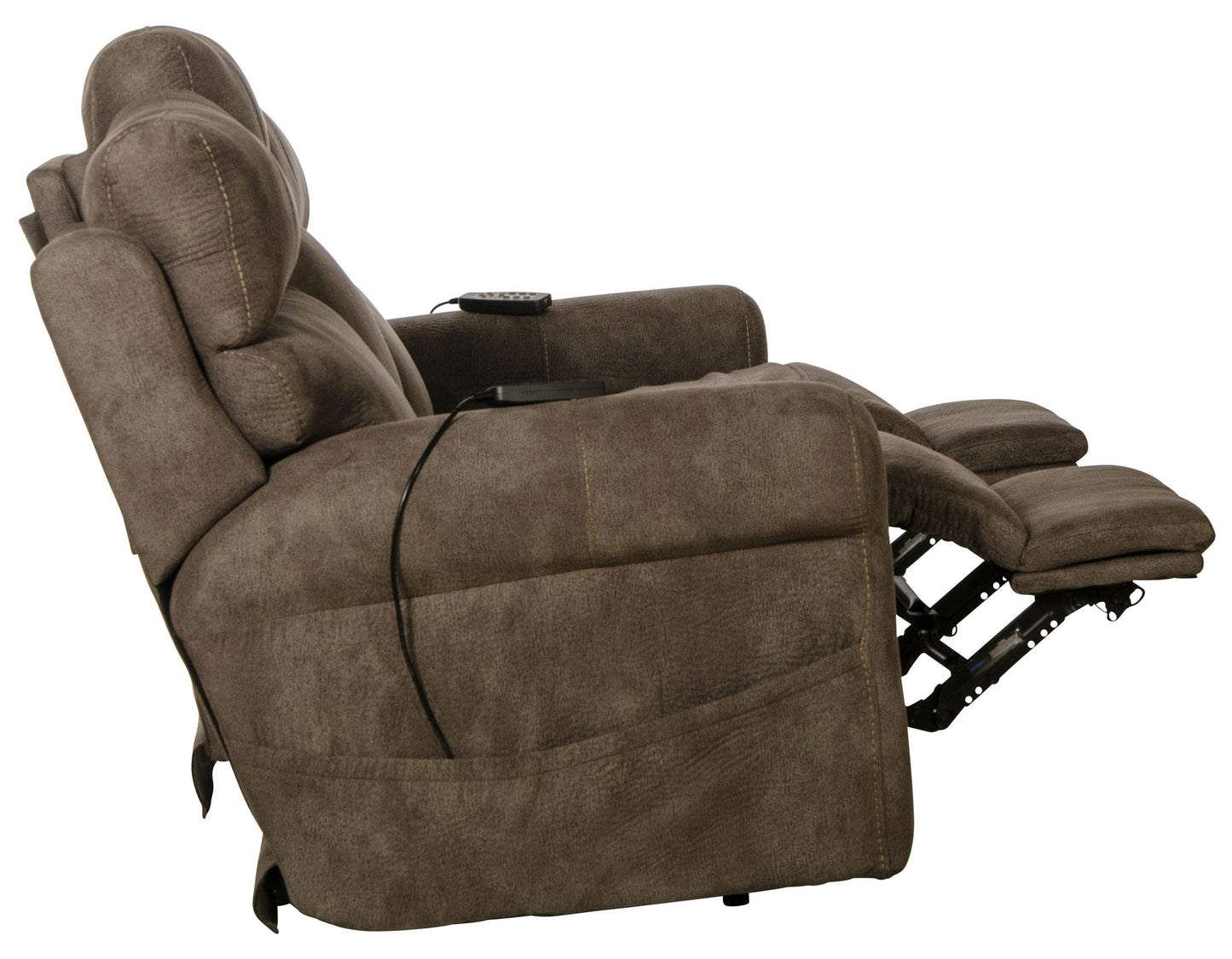 Tranquility - Power Headrest Power Lay Flat Reclining Sofa With DDT / CR3 Heat / Massage / Lumbar - Pewter - Hornell Furniture Outlet