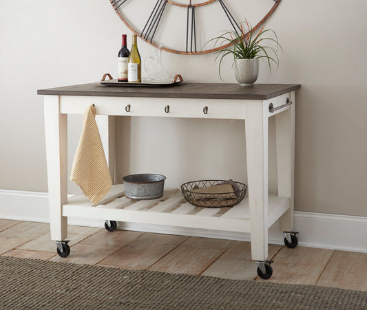 Cayla - Kitchen Cart - Two Tone - Hornell Furniture Outlet