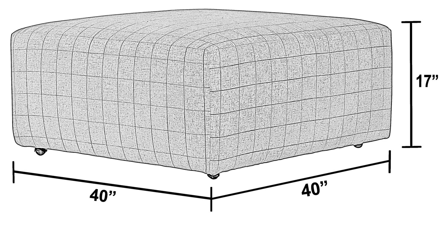 Justine - Castered Cocktail Ottoman - Wheat - Hornell Furniture Outlet