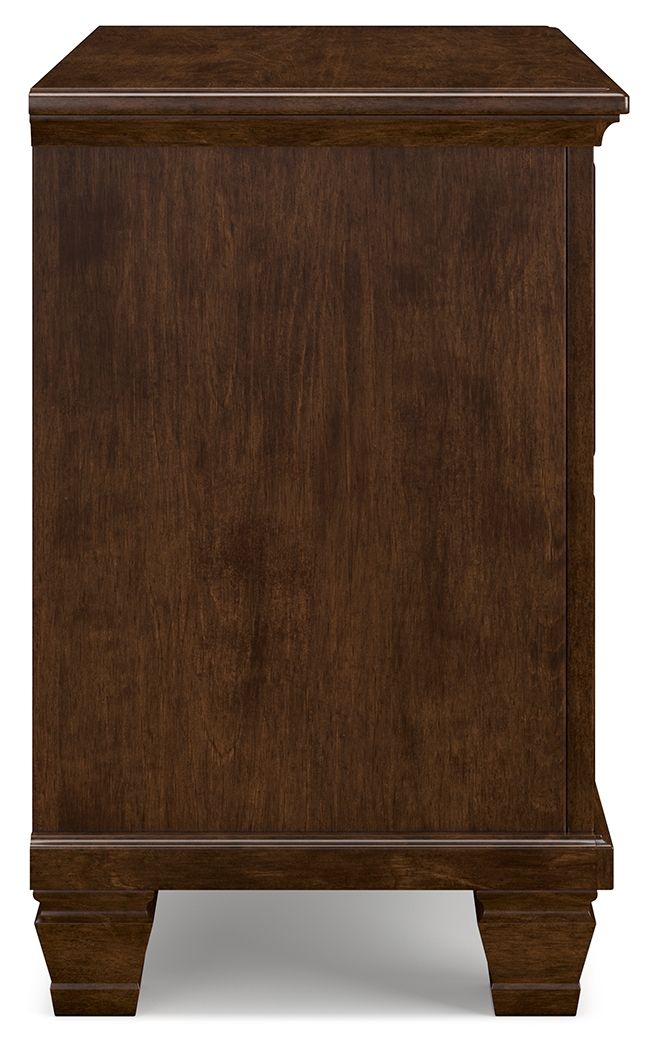 Danabrin - Brown - Two Drawer Nightstand - Hornell Furniture Outlet