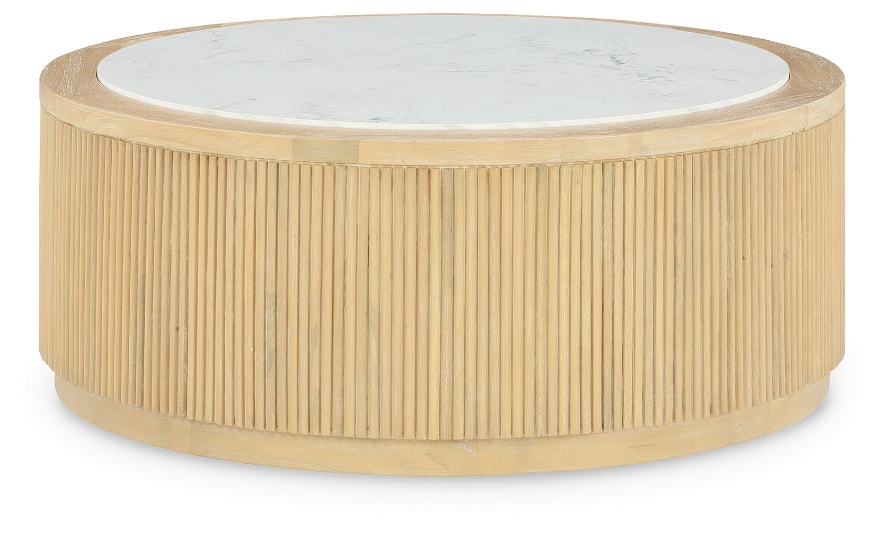 Camdill - Light Brown / White - Round Cocktail Table - Hornell Furniture Outlet