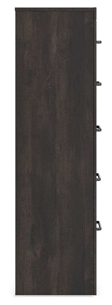 Hollivern - Dark Gray - Five Drawer Chest - Hornell Furniture Outlet