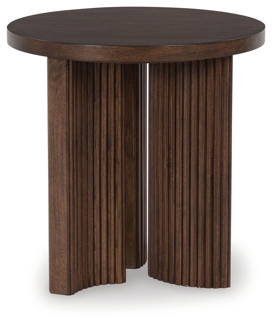 Korestone - Dark Brown - Round End Table - Hornell Furniture Outlet