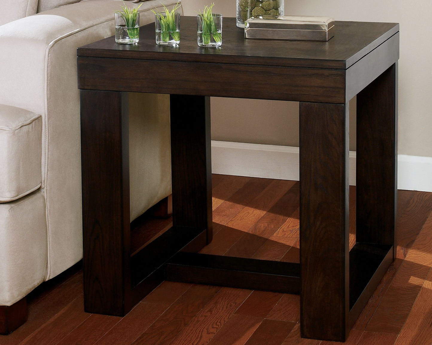 Watson - Dark Brown - Square End Table - Hornell Furniture Outlet