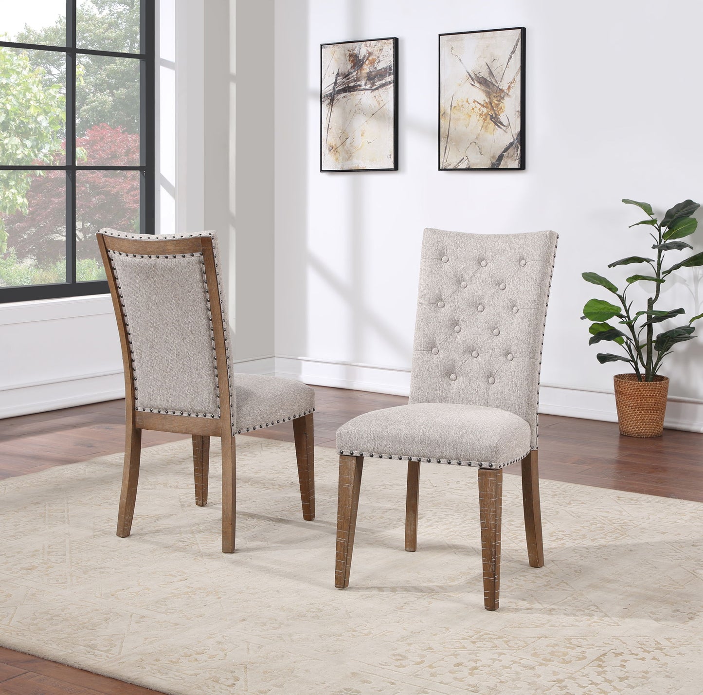 Riverdale - Side Chair (Set of 2) - Oatmeal - Hornell Furniture Outlet