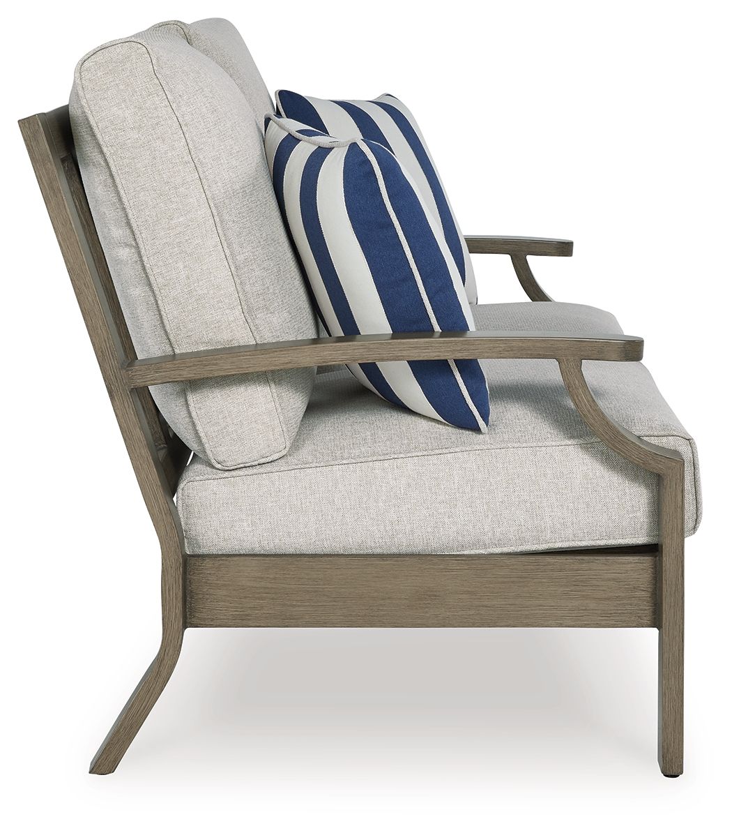 Rainier Ranch - Brown / Beige - Loveseat With Cushion - Hornell Furniture Outlet