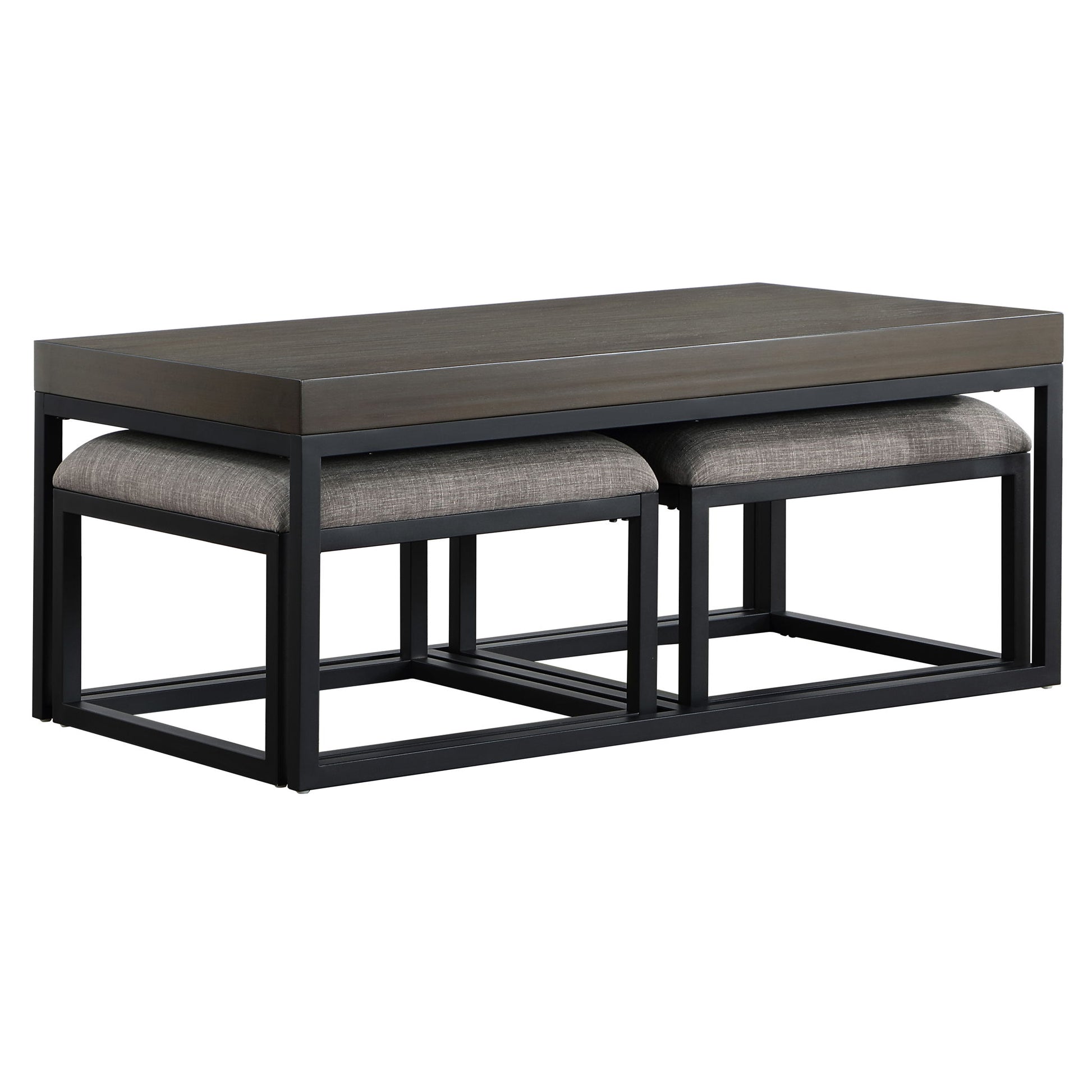 Yukon - Rectangle Nesting Table And Stool - Brown - Hornell Furniture Outlet