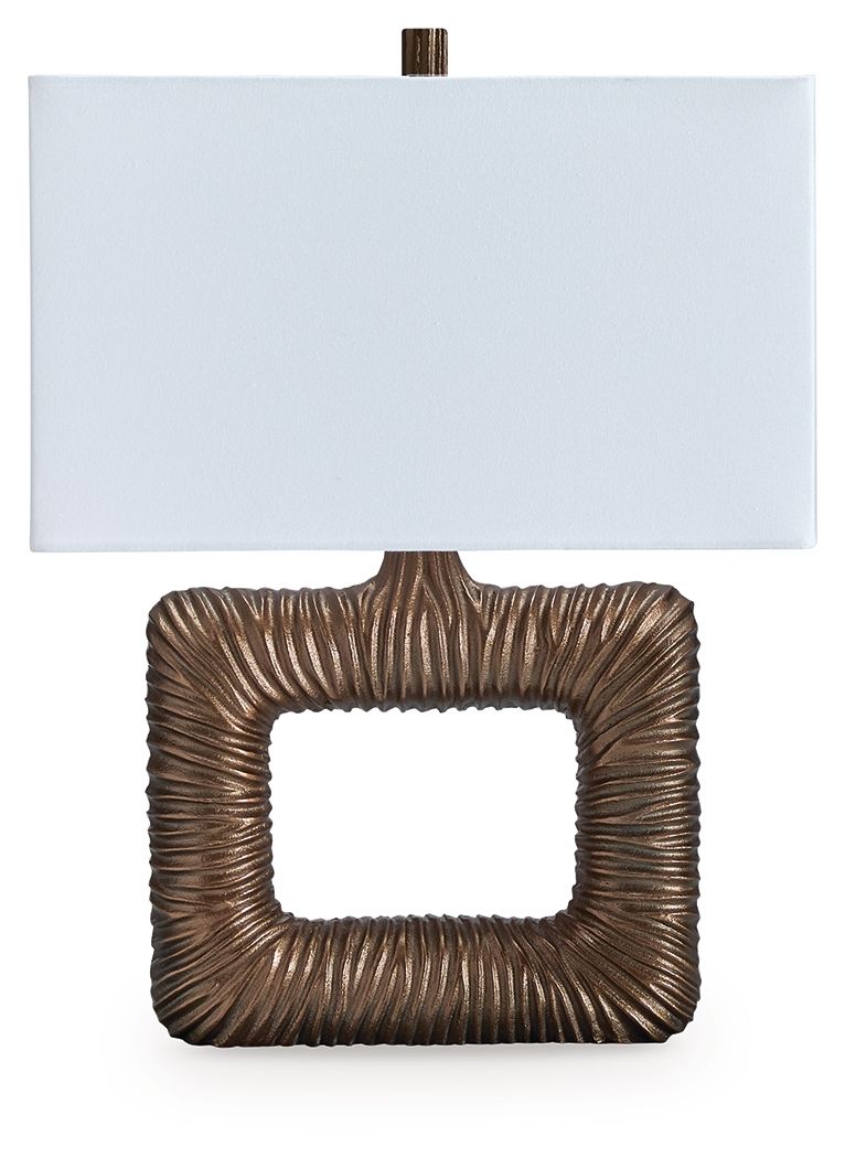 Garronby - Antique Brass Finish - Metal Table Lamp - Hornell Furniture Outlet