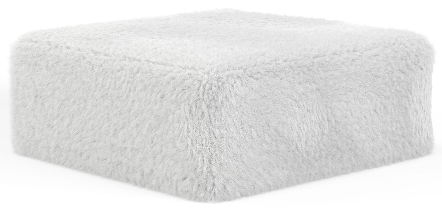 Snowball - Cocktail Ottoman - White - Hornell Furniture Outlet