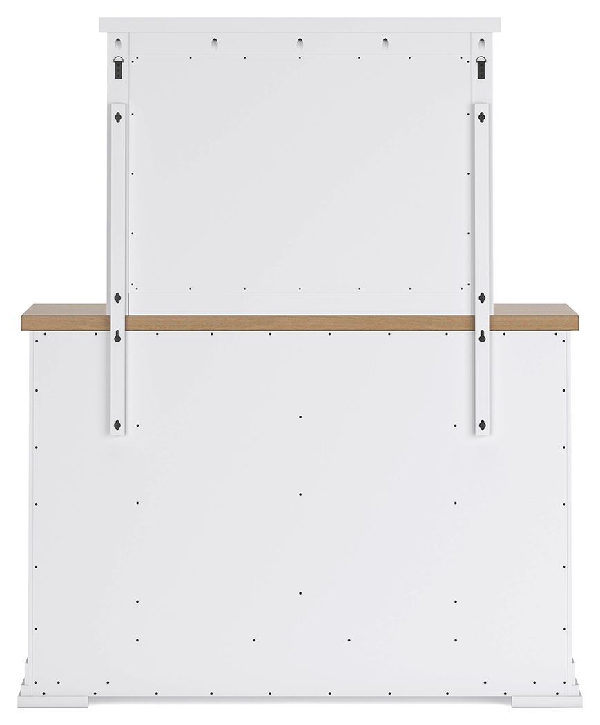 Ashbryn - White / Natural - Dresser And Mirror - Hornell Furniture Outlet