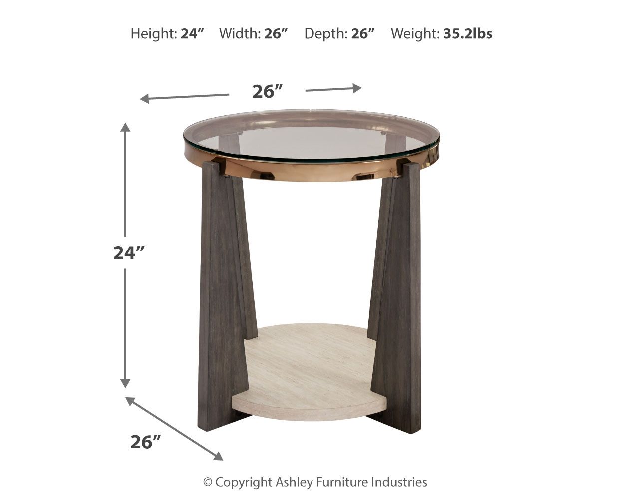 Frazwa - Multi - Round End Table - Hornell Furniture Outlet