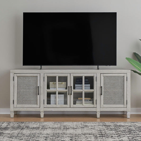 Caruso Heights - 82" TV Console - White - Hornell Furniture Outlet