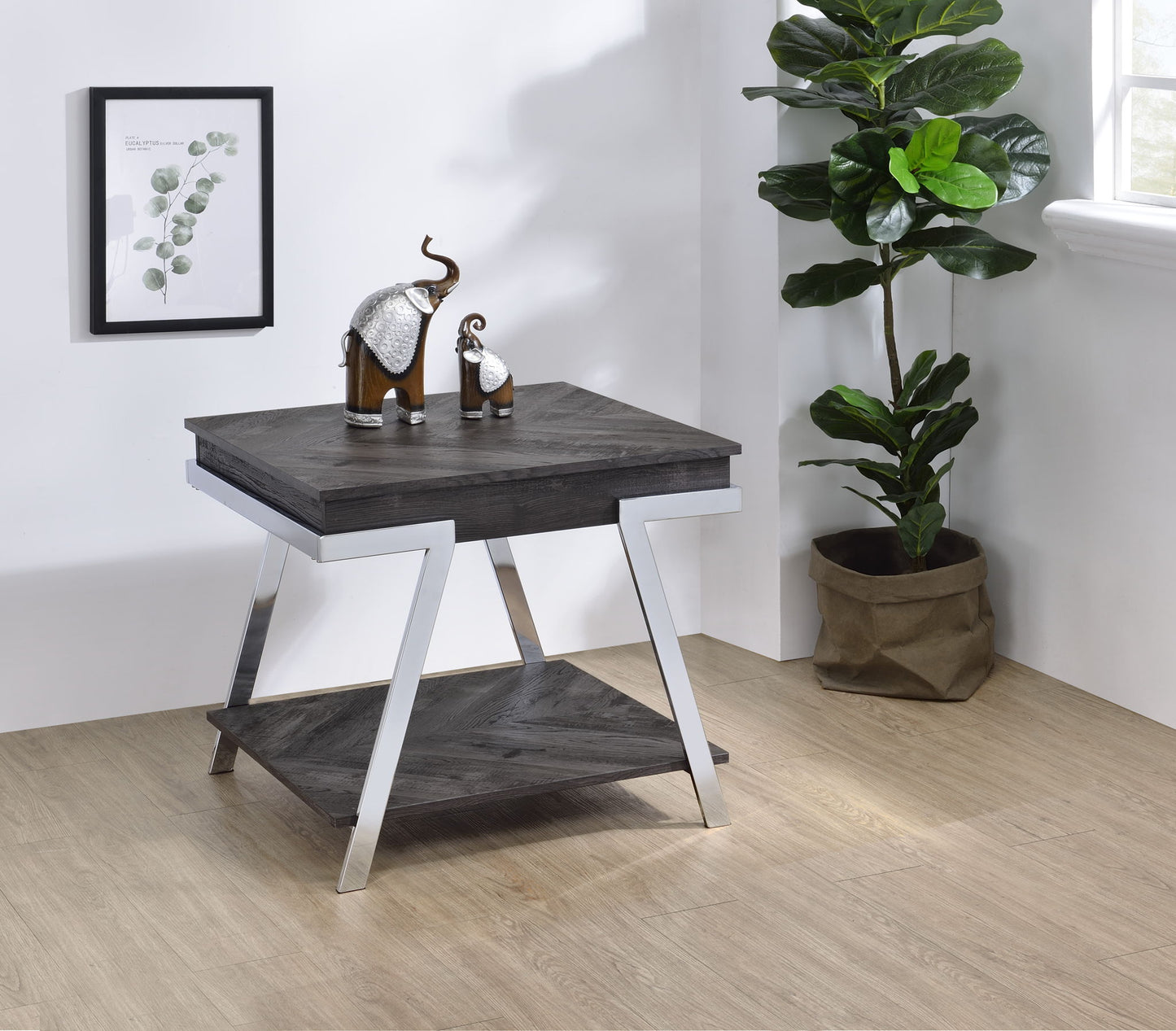 Roma - End Table - Brown - Hornell Furniture Outlet