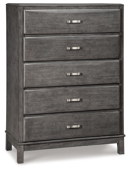 Caitbrook - Gray - Five Drawer Chest - Hornell Furniture Outlet