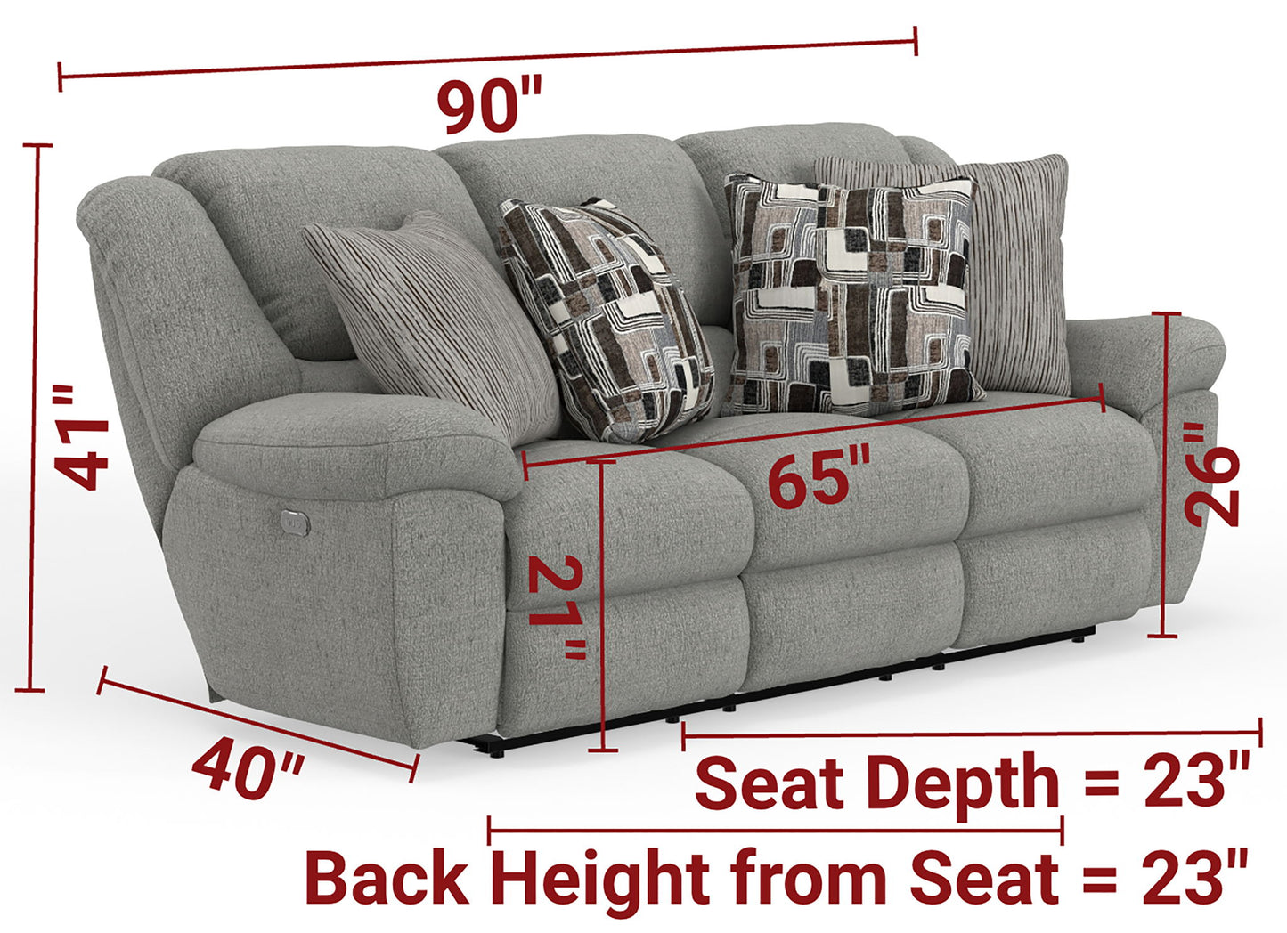 Trifecta - Sofa With 3 Recliners and Drop Down Table - Hornell Furniture Outlet