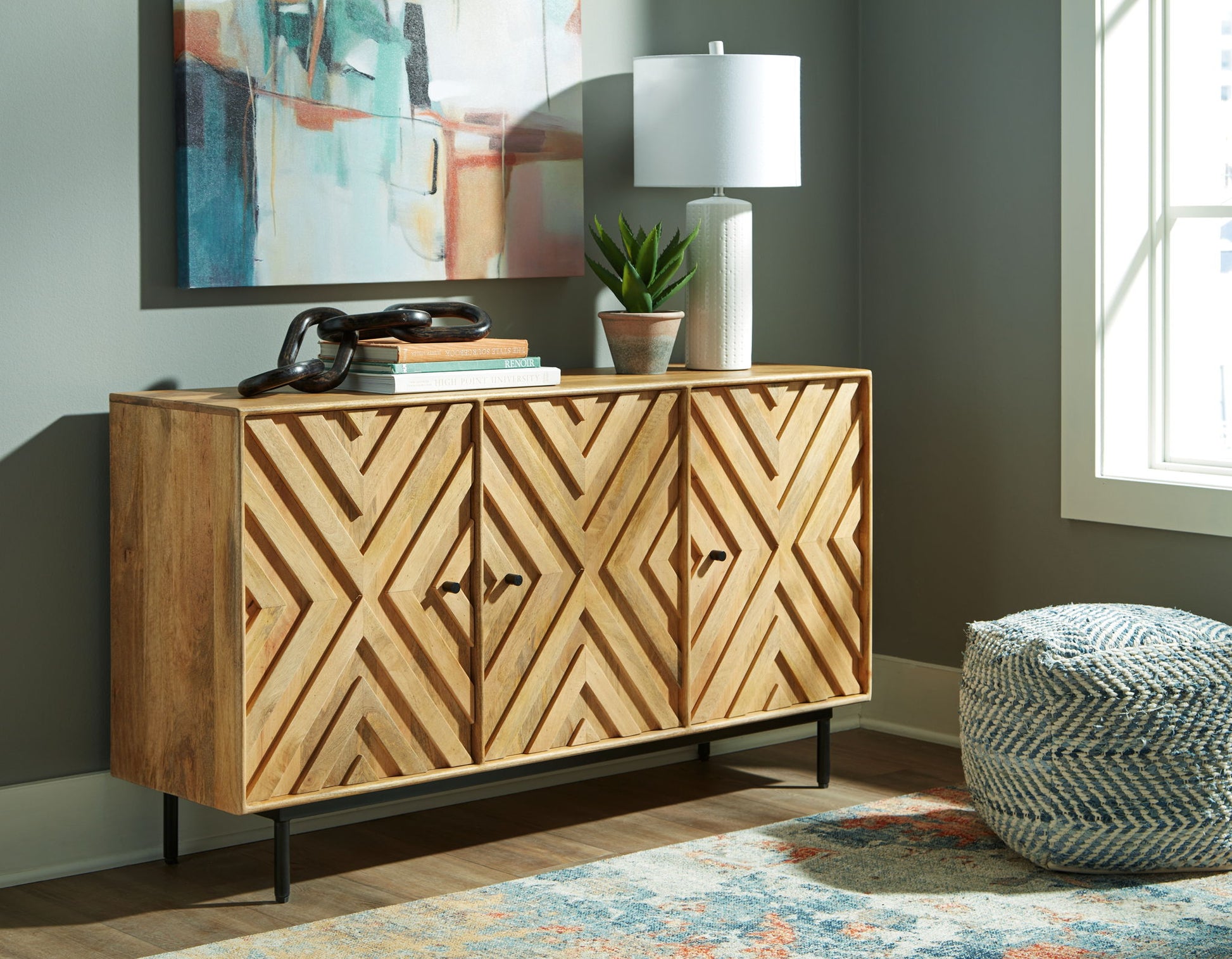 Cadewick - Natural - Accent Cabinet - Hornell Furniture Outlet