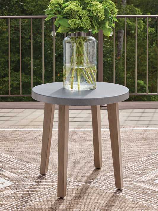 Harmony Headlands - Round End Table - Natural / Gray - Hornell Furniture Outlet