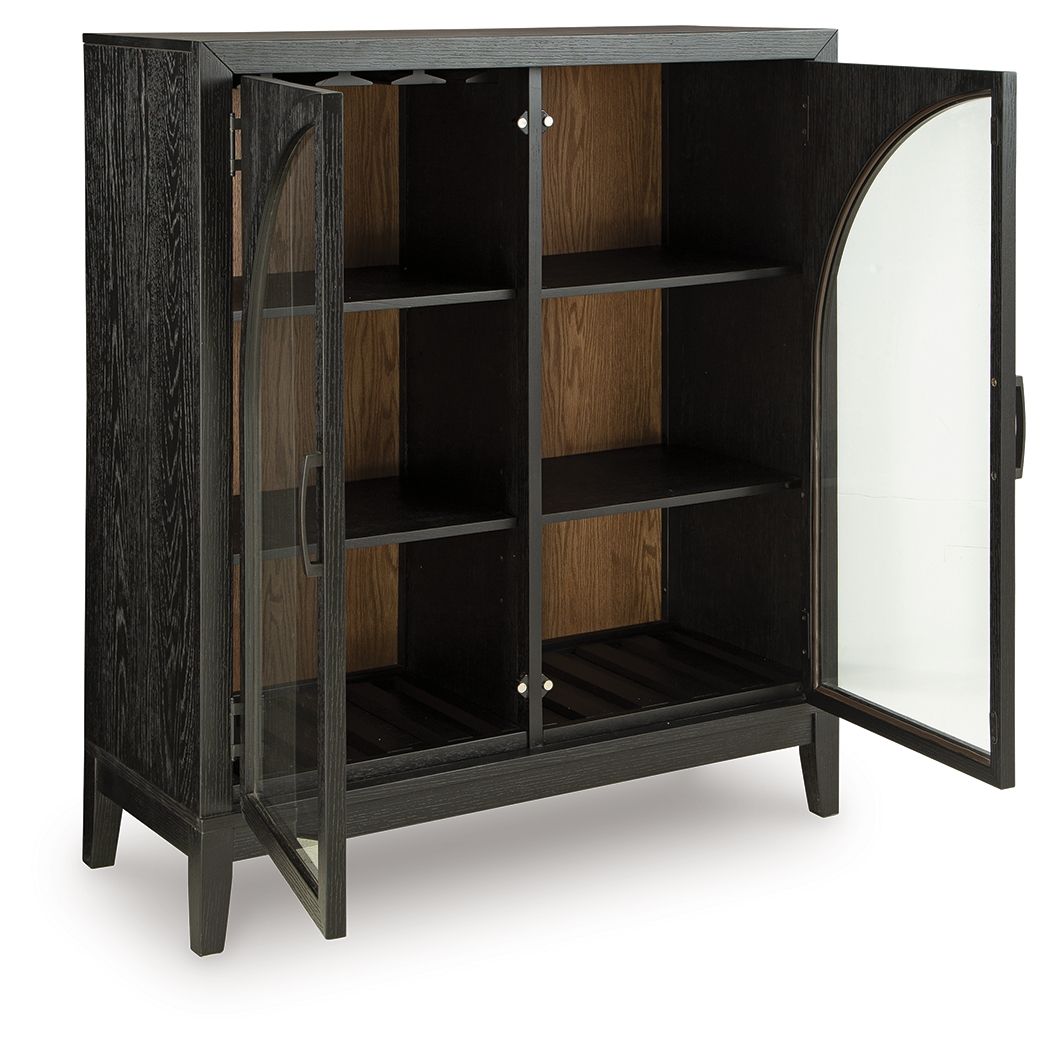 Armenleigh - Black / Brown - Bar Cabinet - Hornell Furniture Outlet