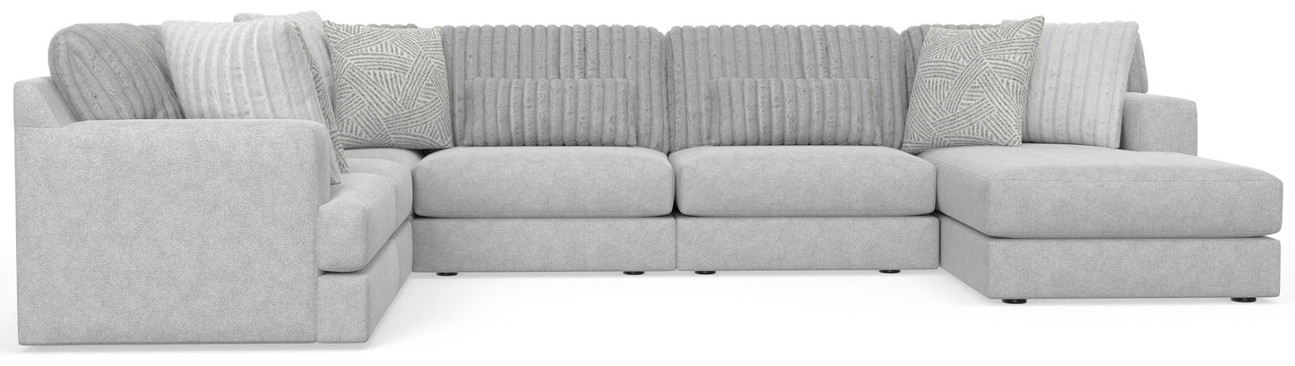Logan - Upholstered Sectional With Comfort Coil Seating And Accent Pillows Included - Hornell Furniture Outlet