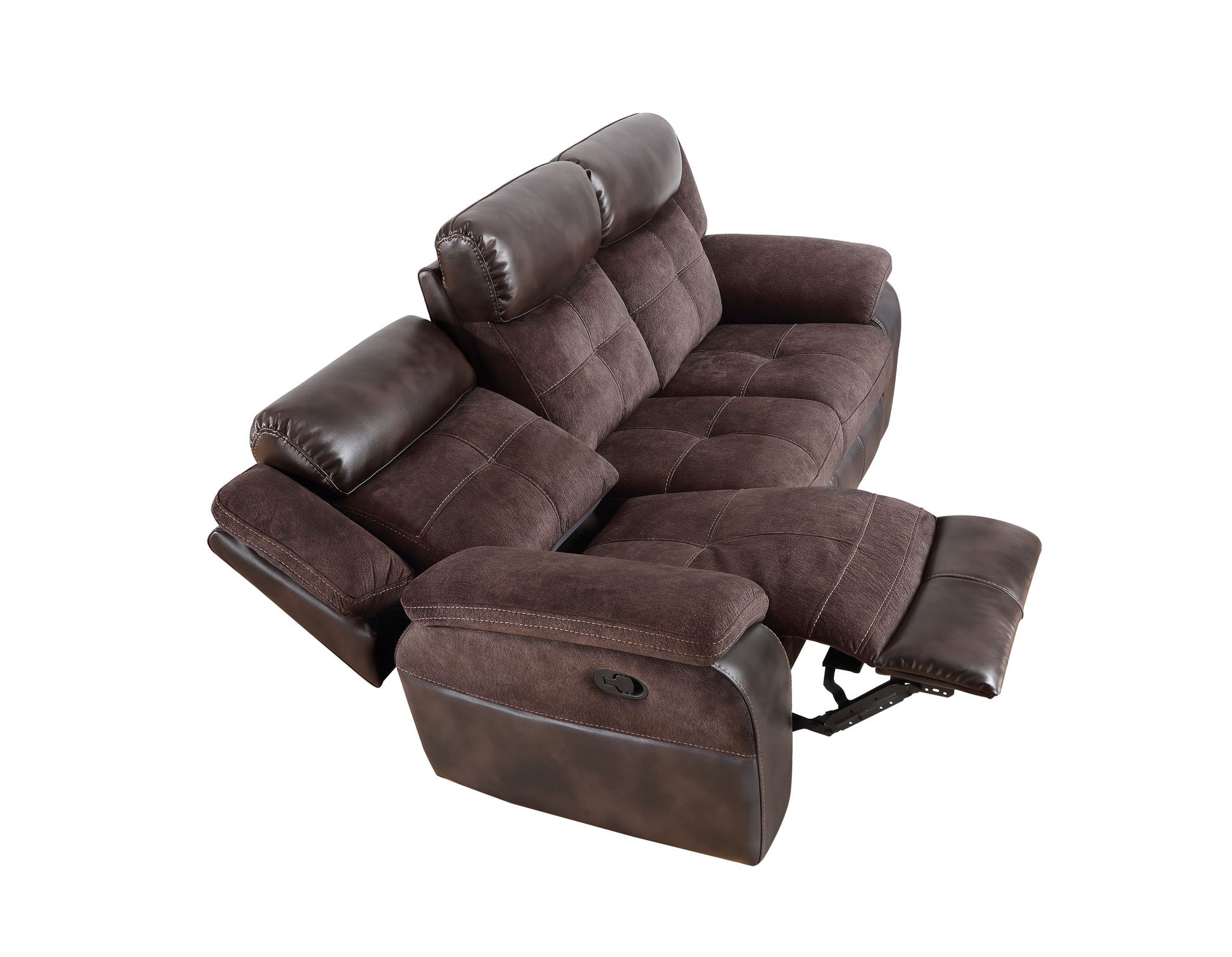 Pueblo - Manual Recliner Sofa - Dark Brown - Hornell Furniture Outlet