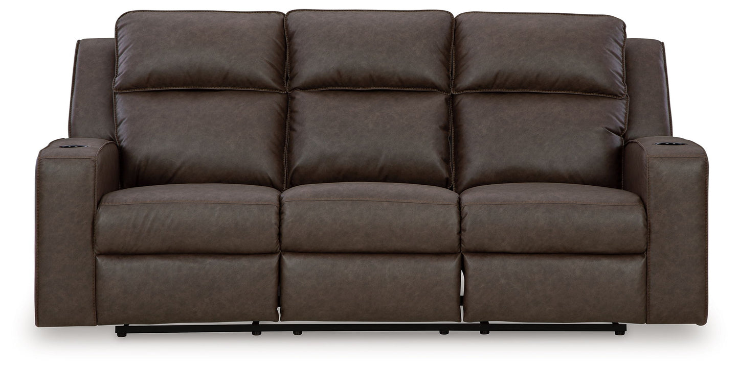 Lavenhorne - Granite - Rec Sofa W/Drop Down Table - Hornell Furniture Outlet