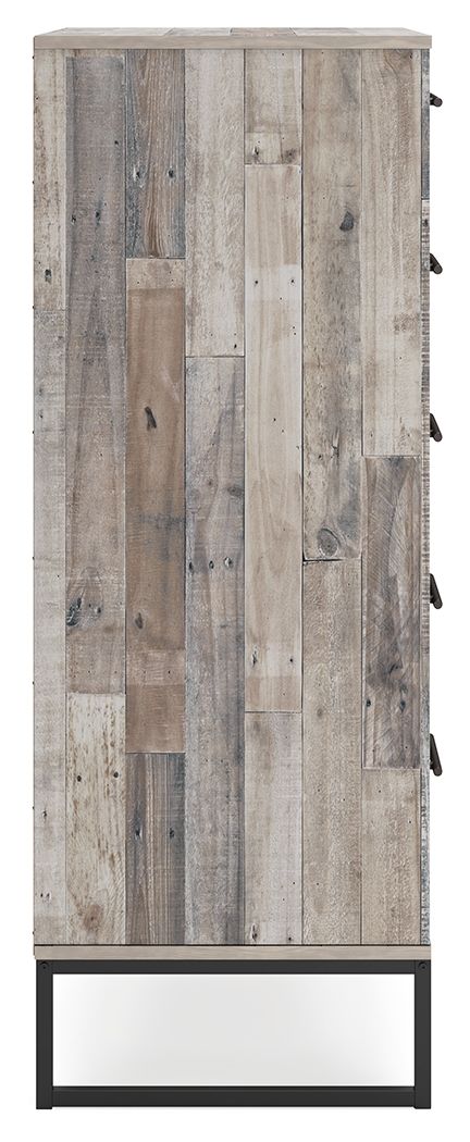 Neilsville - Whitewash - Five Drawer Chest - Hornell Furniture Outlet