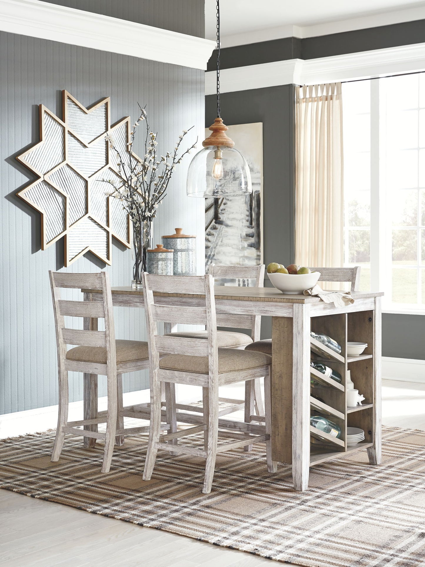 Skempton - Rectangular Counter Table With Storage Set - Hornell Furniture Outlet