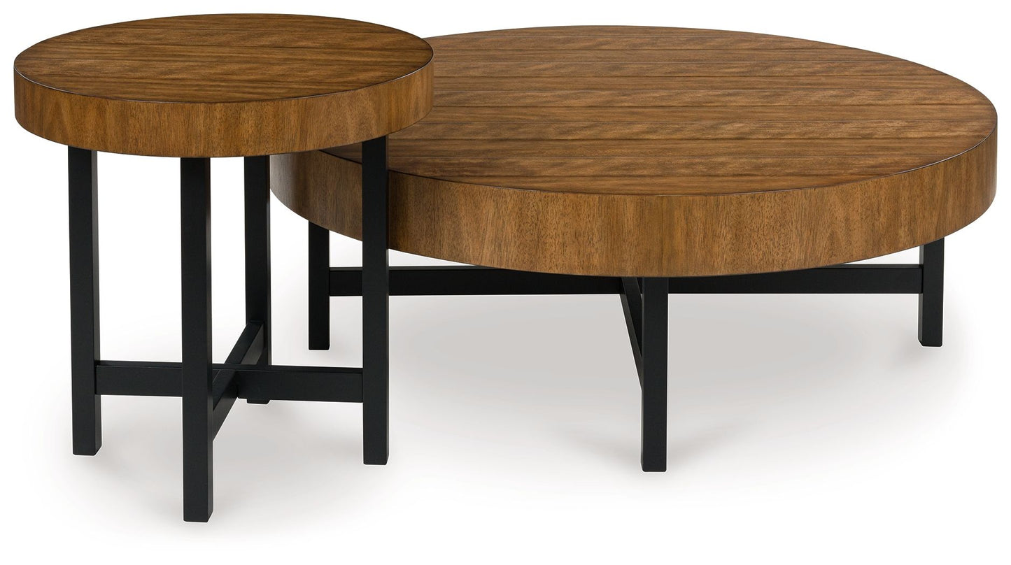 Steenlage - Brown / Black - Occasional Table Set (Set of 2) - Hornell Furniture Outlet