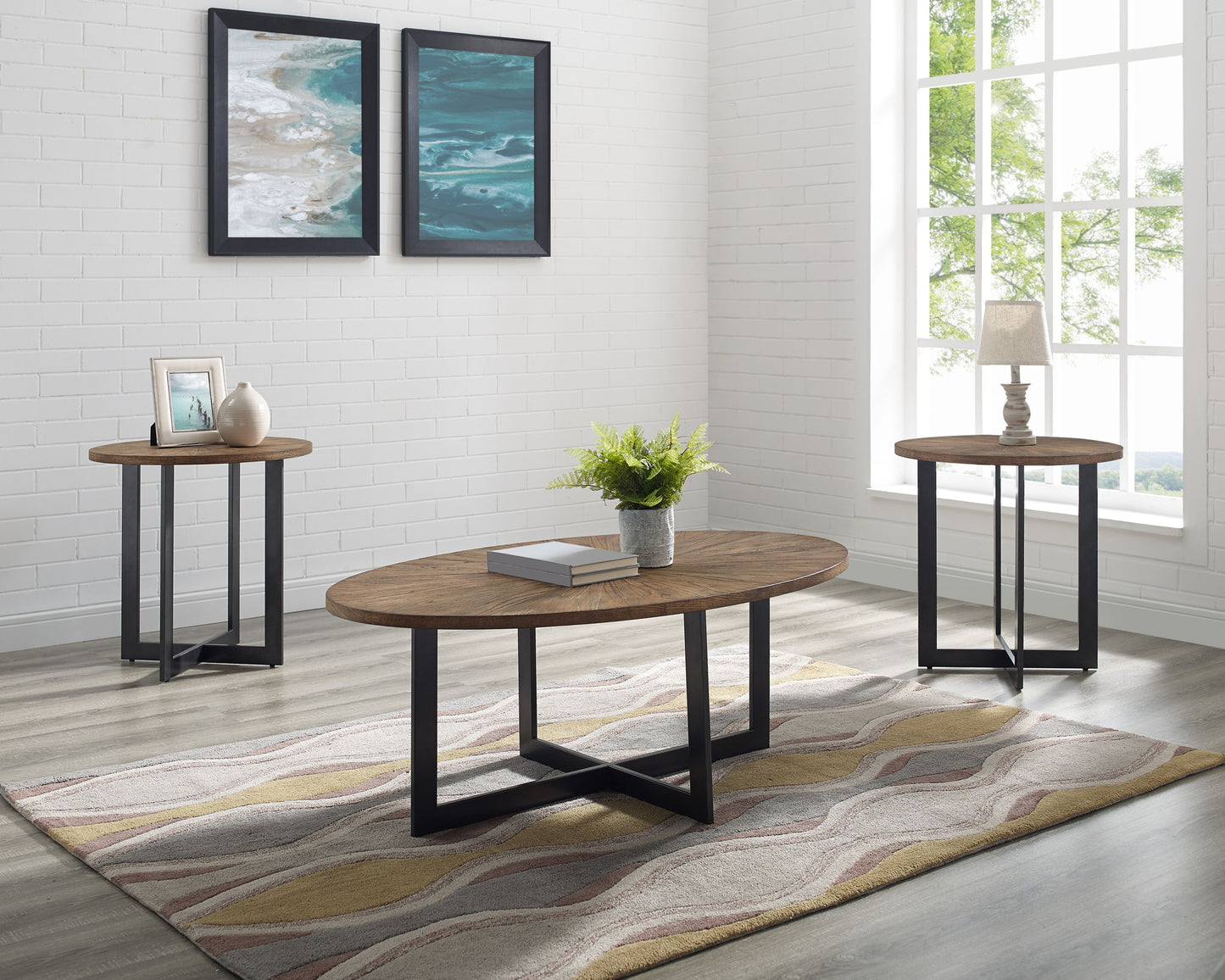 Colton - 3 Piece Table Set - Black - Hornell Furniture Outlet