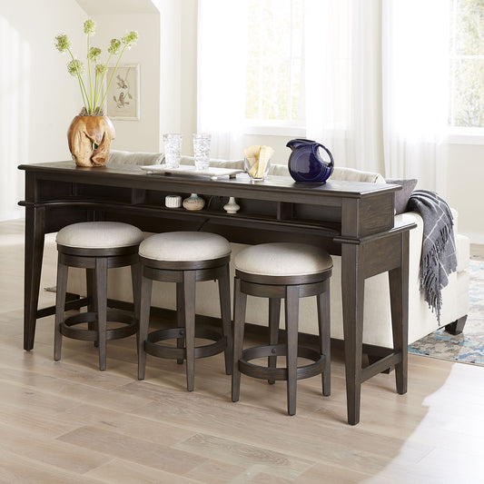 Mill Creek - 4 Piece Console Set (Bar Console & 3 Stools) - Dark Brown - Hornell Furniture Outlet